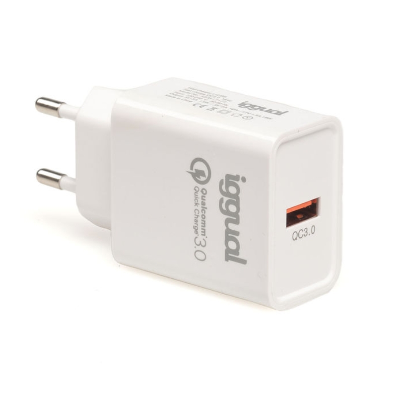 iggual Cargador 1xUSB carga rápida QC3.0 18W