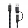 EWENT EW9918 Cable de carga usb-C a usbA/B 2 en 1