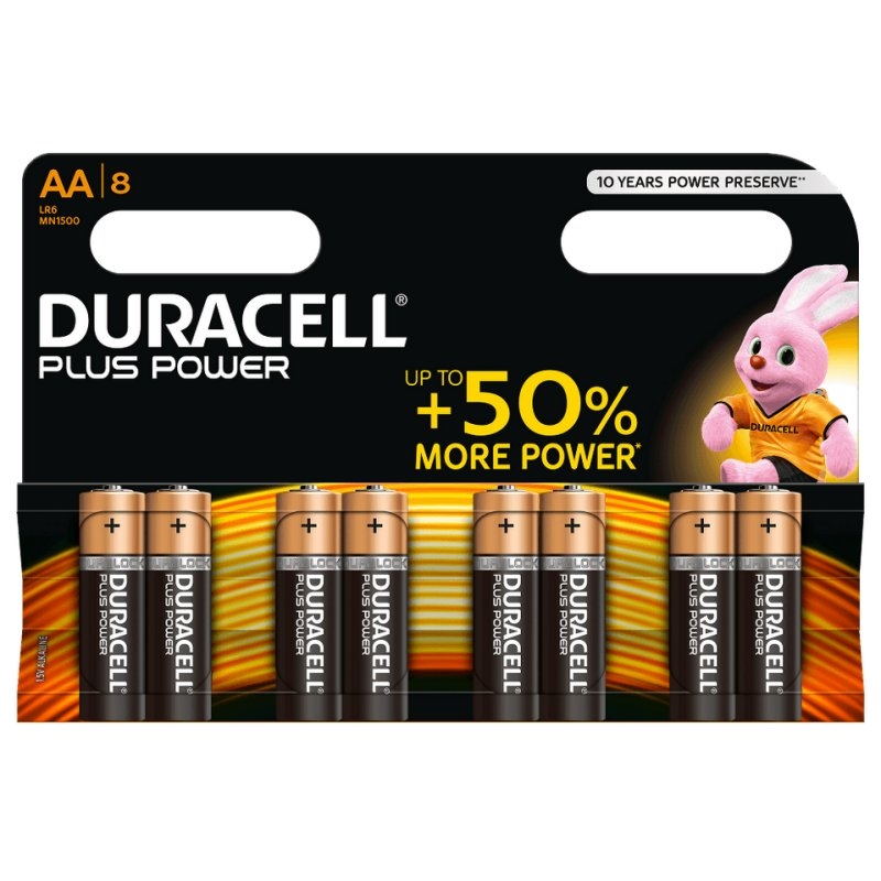 Duracell Plus Power Pila Alcalina AA LR6 Blister*8