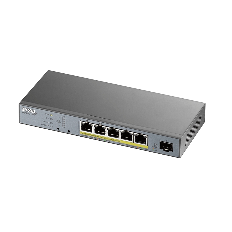 ZyXEL GS1350-6HP Switch 5xGB PoE 1xSFP 60W