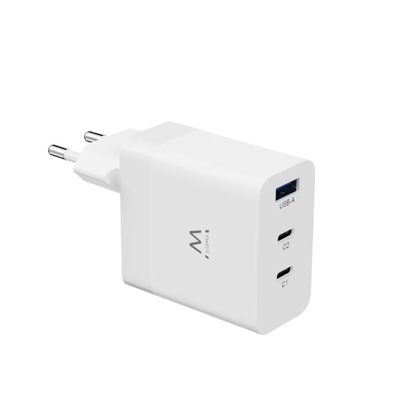 EWENT Cargador carga rapido 65w usb-c y usb-a