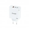 TOOQ Cargador pared GAN 2xUSB-C 1xUSB-A 45W+20W