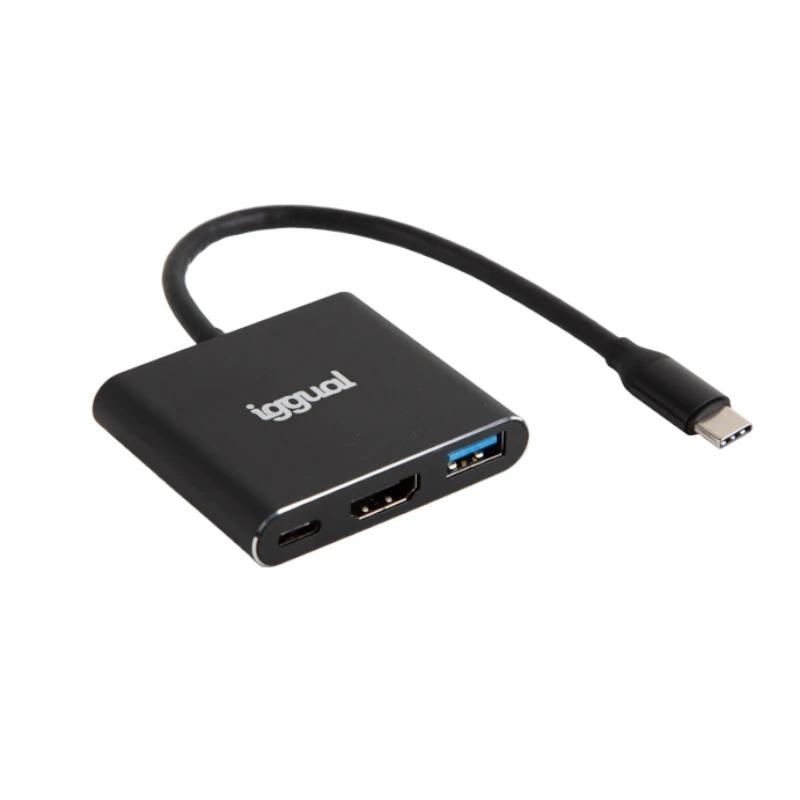 iggual Hub tipo C 3 en 1 HDMI USB3.0 PD100W