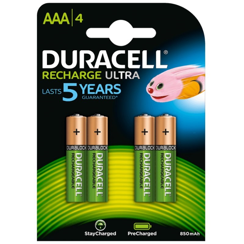 Duracell Pila Recargable HR03 AAA 900mAh Blister*4