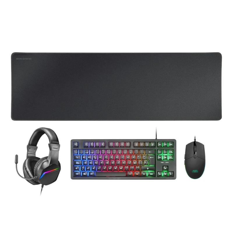 MARS GAMING Combo Gaming MCP-RGB3 4EN1 Negro