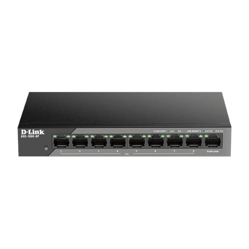 D-Link DSS-100E-9P Switch 9x10/100 LR PoE Surveill