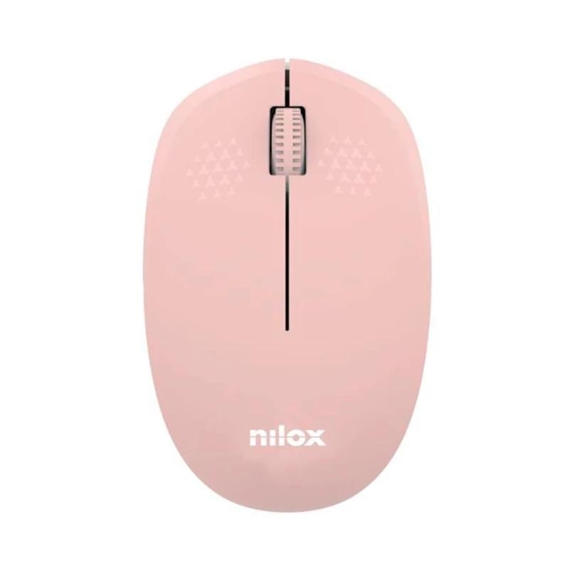 Nilox Ratón Wireless, 1000 DPI, 3 botones, Rosa