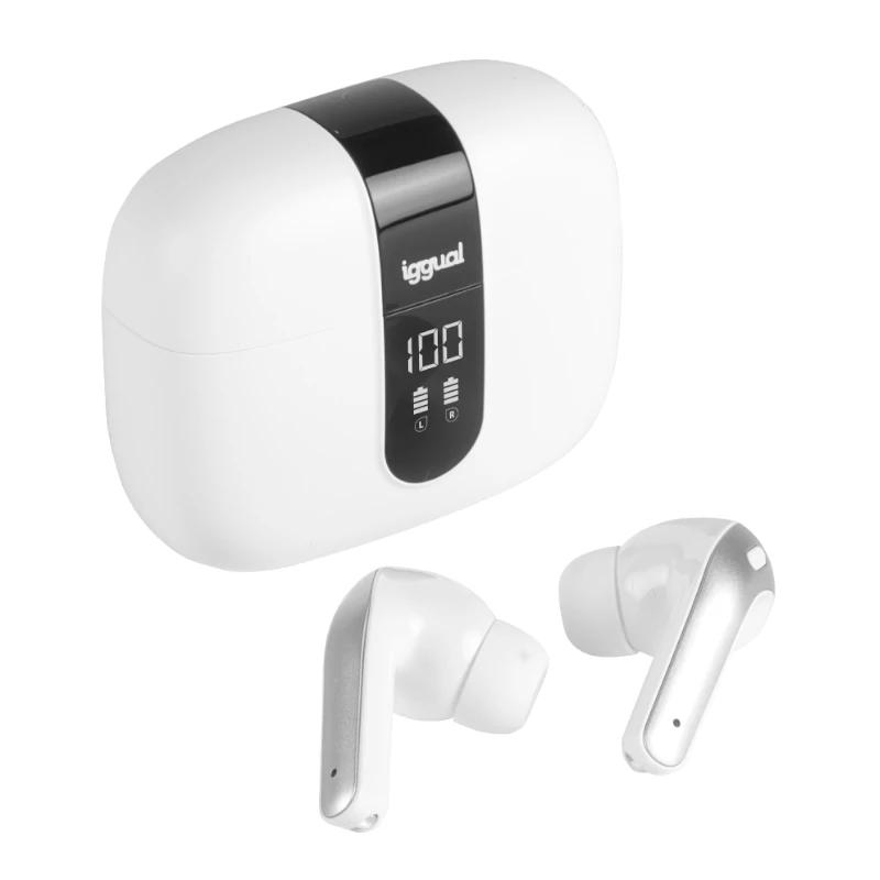 iggual Auriculares inalámbricos TWS Bluetooth blan