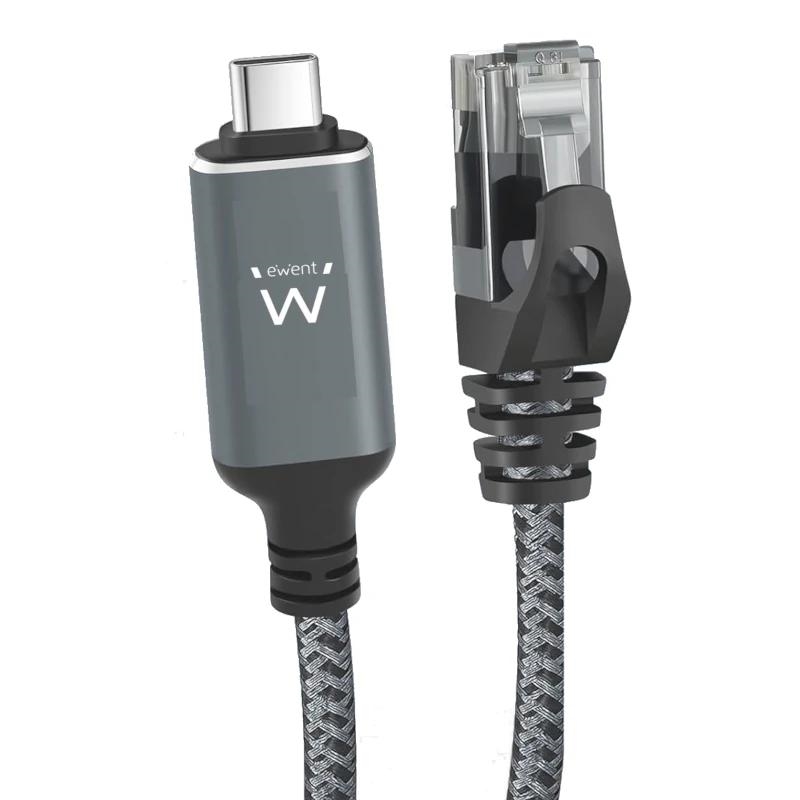 EWENT Cable USB-C 3.1 A RJ45 CAT6 FTP, 1Gbps, 3m