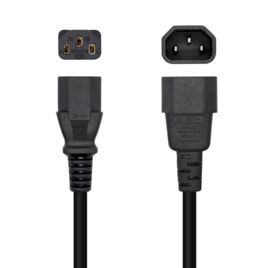 Aisens Cable alimentación C13/H-C14/M negro 1.5m