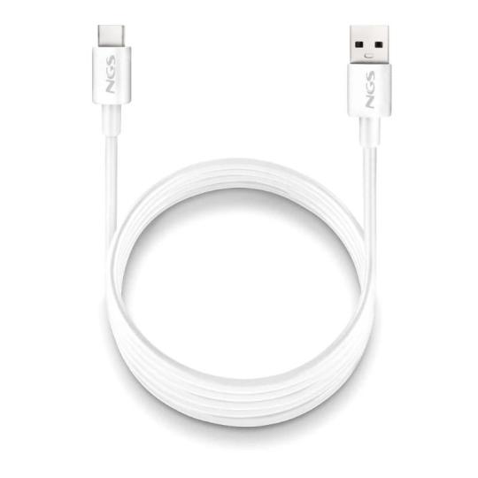 NGS CABLE CARGA RAPIDA USB-A A USB-C 1M BLANCO
