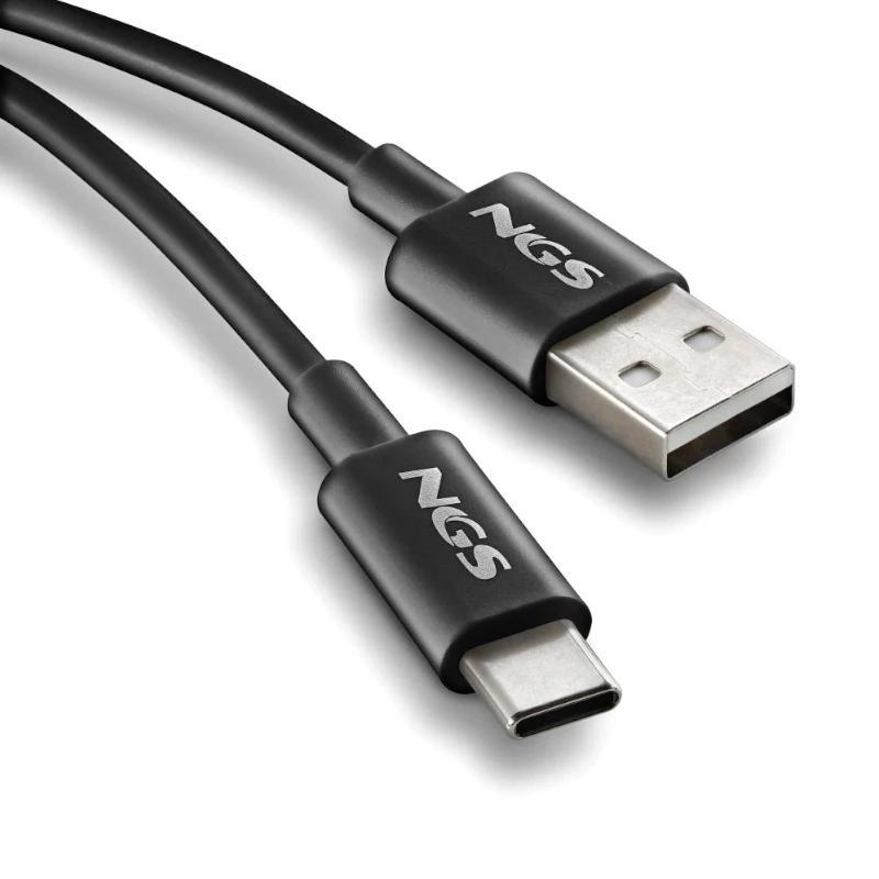 NGS CABLE CARGA RAPIDA USB-A A USB-C 1M NEGRO