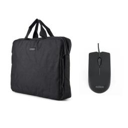 NILOX Maletín 15.6"Negro+Ratón USB 1000dpi