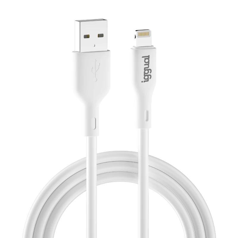 iggual cable USB-A/Lightning 100 cm blanco