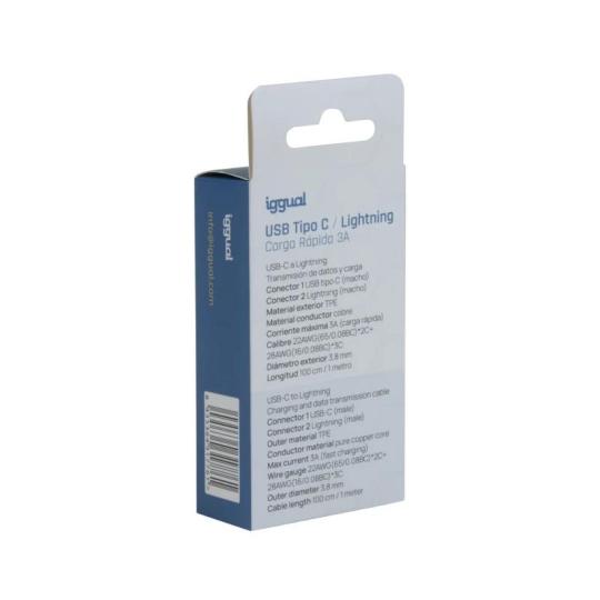 iggual cable USB-A/Lightning 100 cm blanco