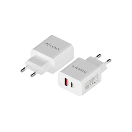 Aisens Cargador 20W USB-C PD3.0 USB-A QC3.0 Blanco