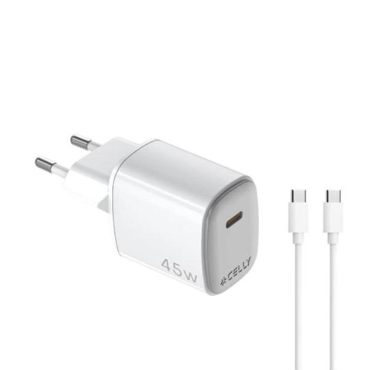 Celly Cargador  45W Usb-C + Cable Usb-C
