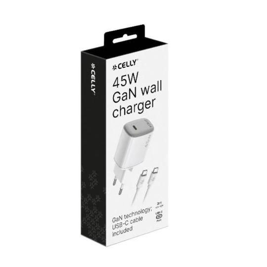 Celly Cargador  45W Usb-C + Cable Usb-C