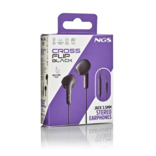 NGS Auricular Negro Estéreo Cable JACK 3.5 Mm