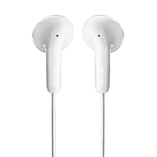 NGS Auricular Blanco Estéreo con cable JACK 3.5 mm