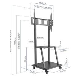 iggual GOLIAT Soporte TV con ruedas 37"-100" 150kg