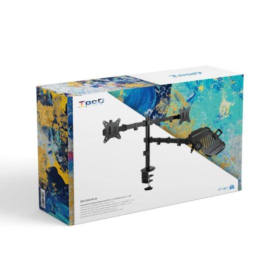 Tooq DB1202TN-B Soporte mesa 2 pantallas+ portatil