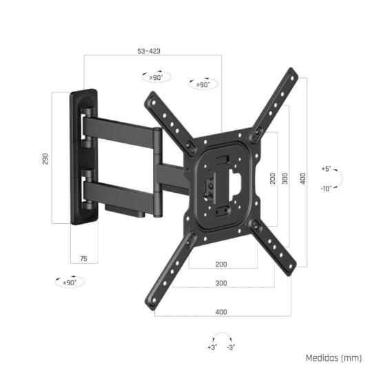 iggual SPTV09-L Soporte TV pared Full 23"-65" 35kg