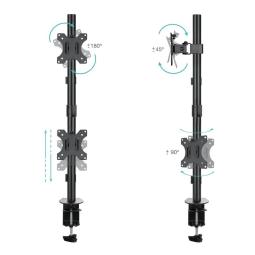 Tooq DB1233TNV-B Soporte mesa 2 brazos vertical