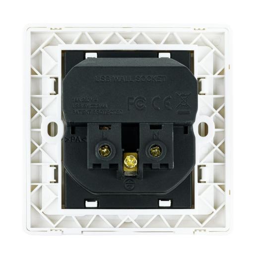 Nanocable Base de enchufe pared schuko+2USB 2.4A