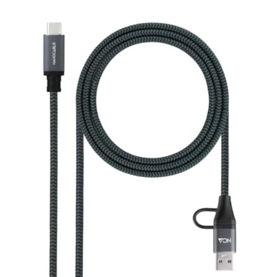 Nanocable Cable USB3.2 100W USB-C+A/USB-C 1 M