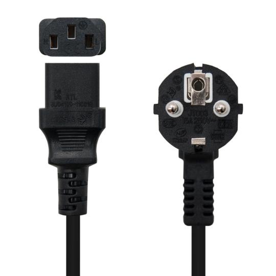 Nanocable Cable alim. CPU, CEE7/M-C13/H, negro, 5m