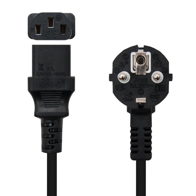 Nanocable Cable alim. CPU, CEE7/M-C13/H, negro, 5m