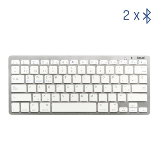 iggual Teclado Bluetooth Slim TKL-BT plata 2 canal