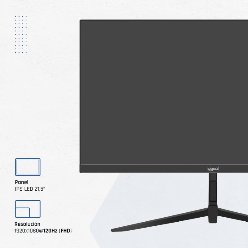 iggual Monitor 21,5" IPS 1ms FHD 120Hz VGA HDMI DP