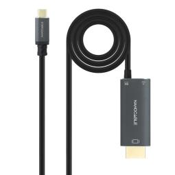 Nanocable Cable USB-C/M-HDMI 2.1+USB-C/H PD 1.8 M