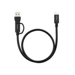 Nanocable Cable USB-C+USB-A/USB-C 3.2 GEN2 0.5M
