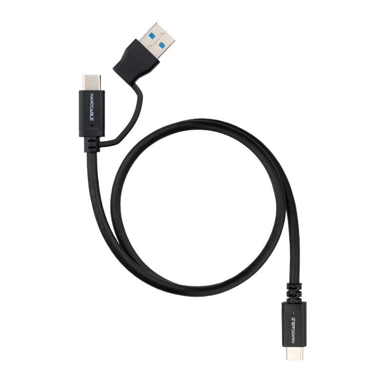 Nanocable Cable USB-C+USB-A/USB-C 3.2 GEN2 0.5M
