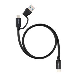 Nanocable Cable USB-C+USB-A/USB-C 3.2 GEN2 1 M