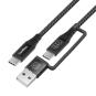 COOLBOX CABLE TRENZ USB-C+A/USB-C 3.2 GEN2 1.8