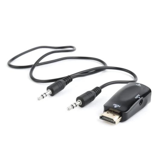 Gembird Adaptador HDMI a VGA y audio, negro