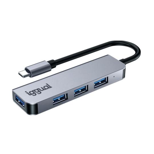 iggual Hub USB 3.0 tipo C x 4 puertos USB-A 3.0