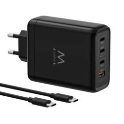 EWENT Cargador USB 140W GaN Fast 4-puertos 2m