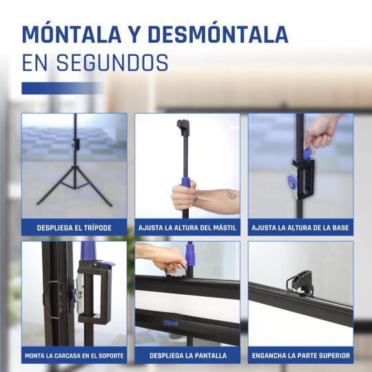 iggual Pantalla 100" 180x180 cm 1:1 trípode+bolsa