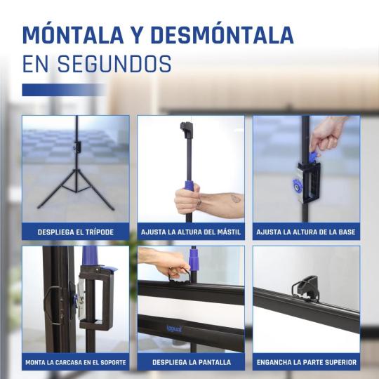 iggual Pantalla 84" 176x134 cm 4:3 trípode+bolsa