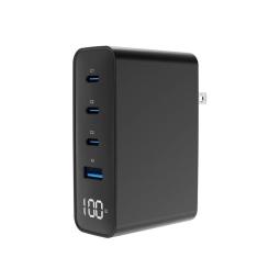 Gembird Cargador rápido 4 USB GaN  100 W,  LCD