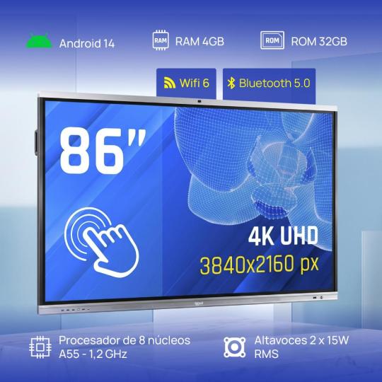 iggual Pantalla interactiva 4K ORCHID 86" Webcam