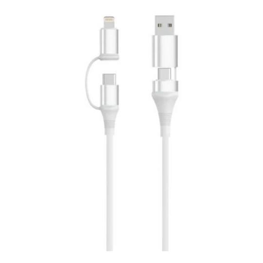 EWENT Cable 4-1 60W 1m USB-C Lightning USB-A Datos