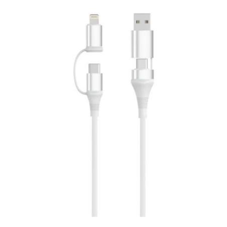 EWENT Cable 4-1 60W 1m USB-C Lightning USB-A Datos