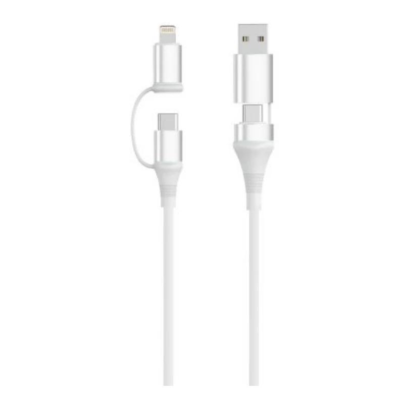 EWENT Cable 4-1 60W 1m USB-C Lightning USB-A Datos