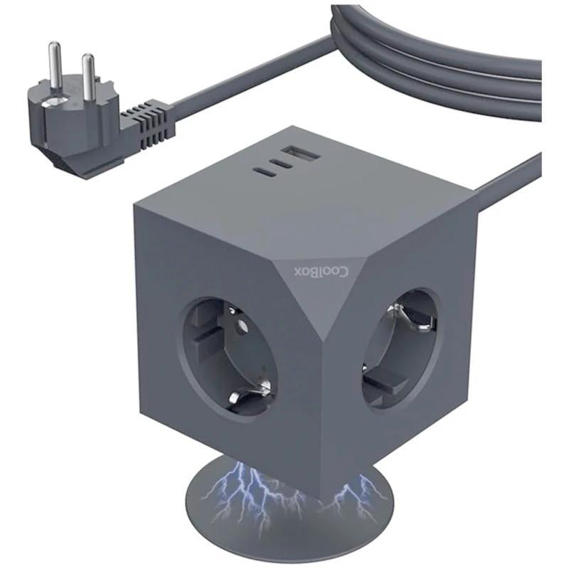 Coolbox CUBIK 3 Enchufes Cubo Magnético Carga USB